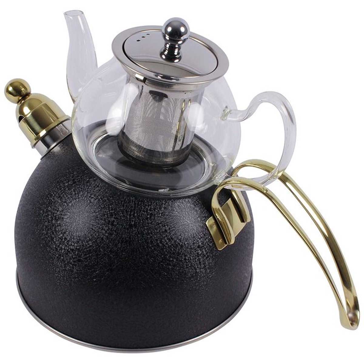 Ferveo Djena Turkse Theepot Set - 0,8/2,5L - Zwart - Inductie