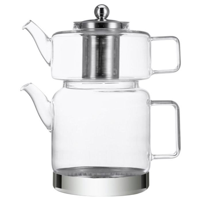 Ferveo Mina - Glazen Theepot Set - 1,0/2,0L - Inductie - Turkse Theepot