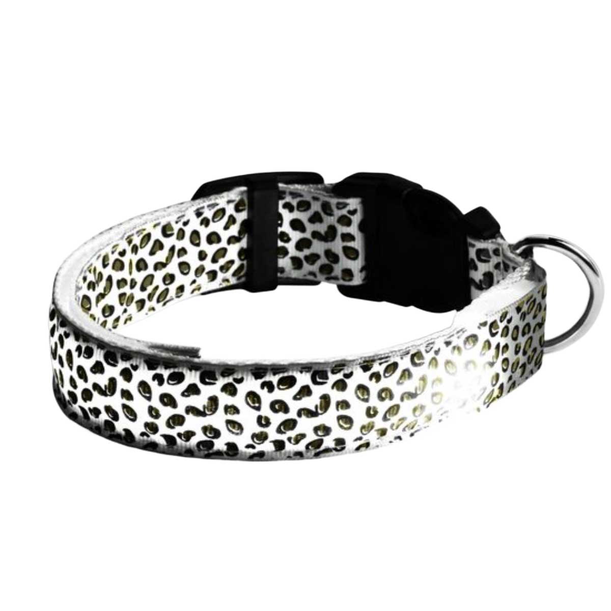 Furley’s Lichtgevende LED Hondenhalsband - Wit - 3 Lichtstanden