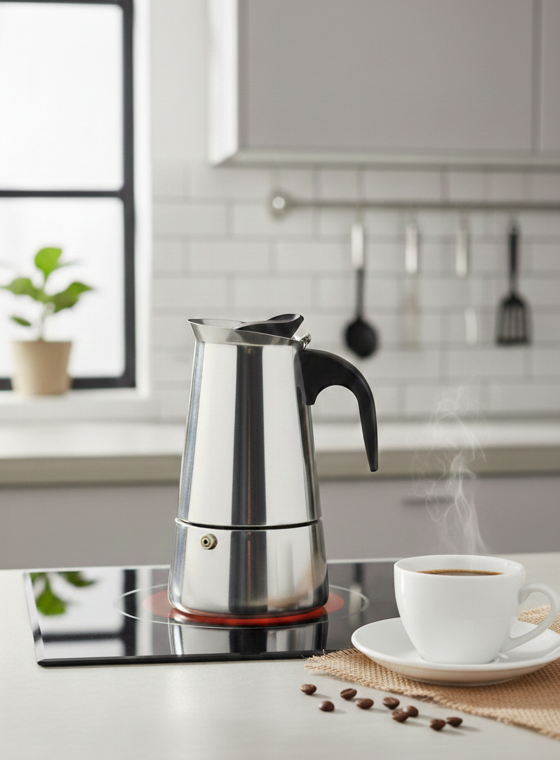Cheffinger Koffie Percolator - Zilver - 12 Kopjes - Inductie