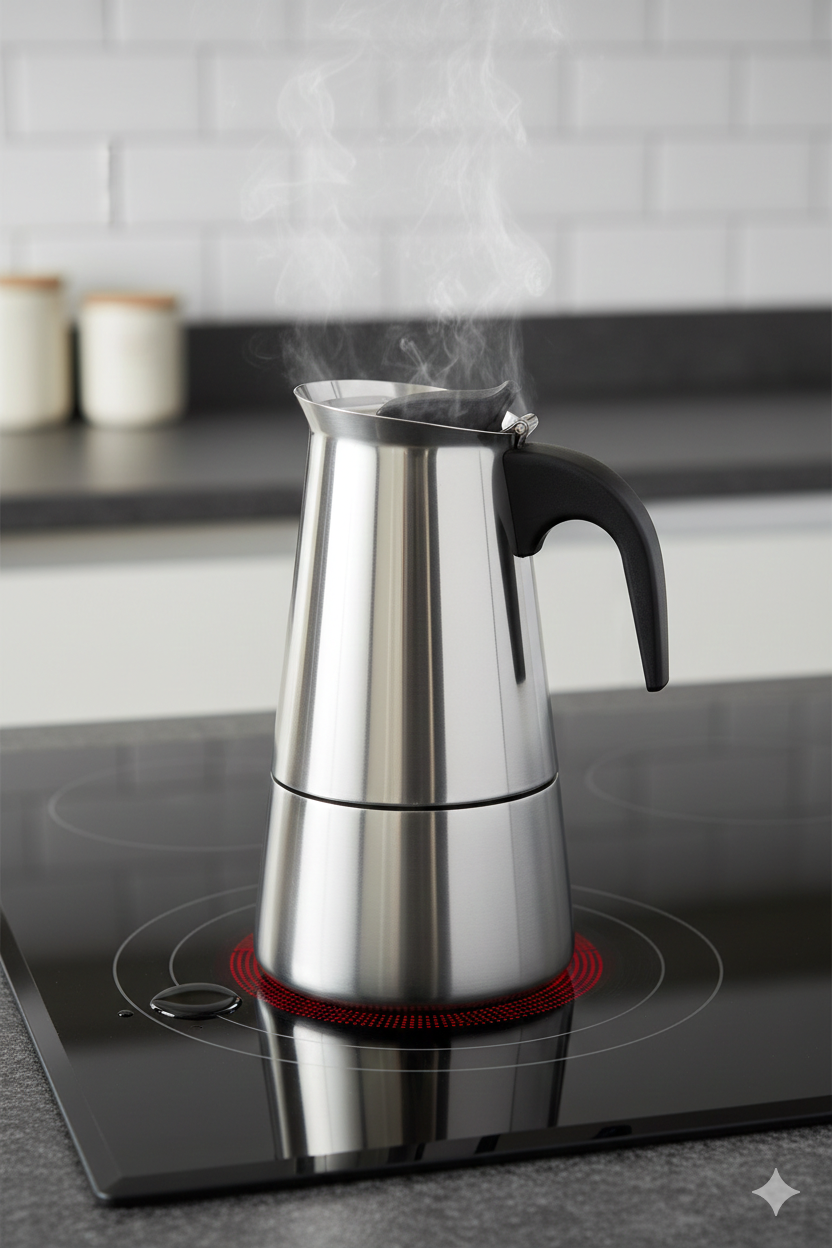 Cheffinger Koffie Percolator - Zilver - 12 Kopjes - Inductie