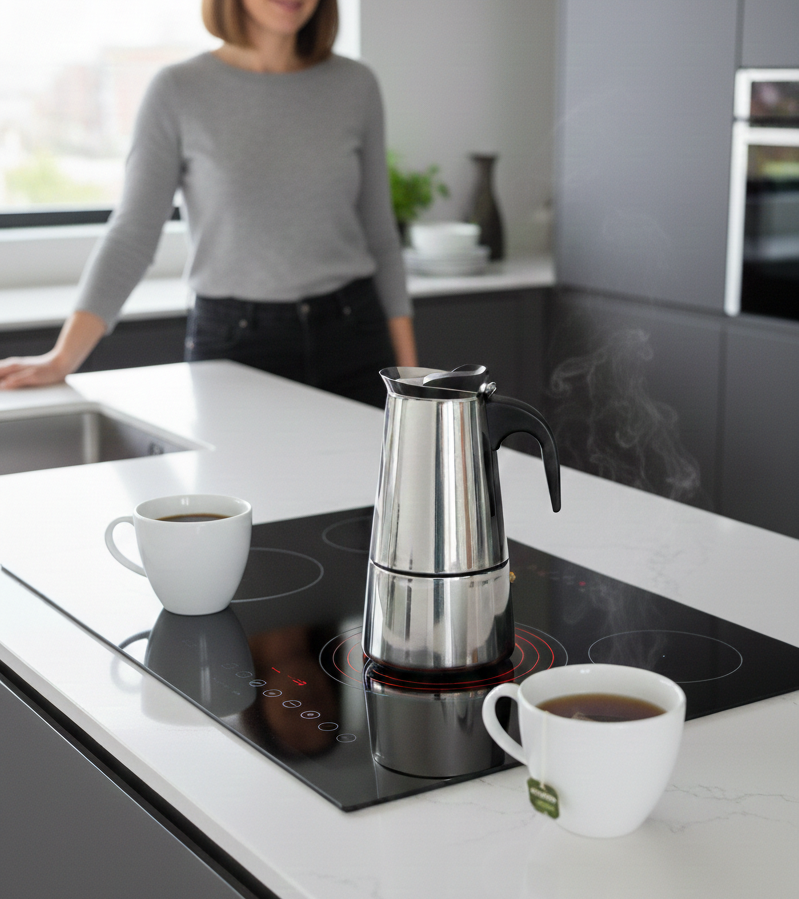 Cheffinger Koffie Percolator - Zilver - 12 Kopjes - Inductie