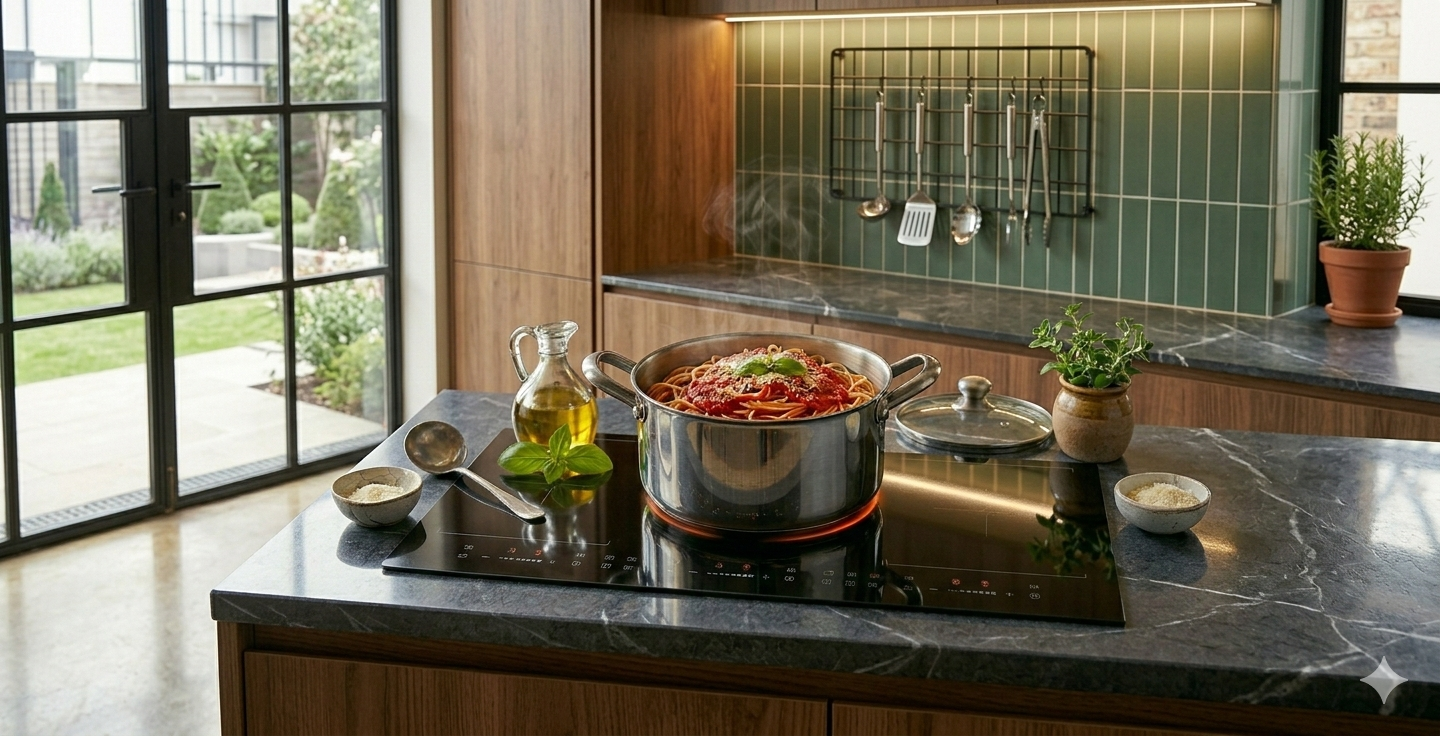 Cheffinger Pannenset - 6-delig - 20, 24 & 28 cm - Zwart