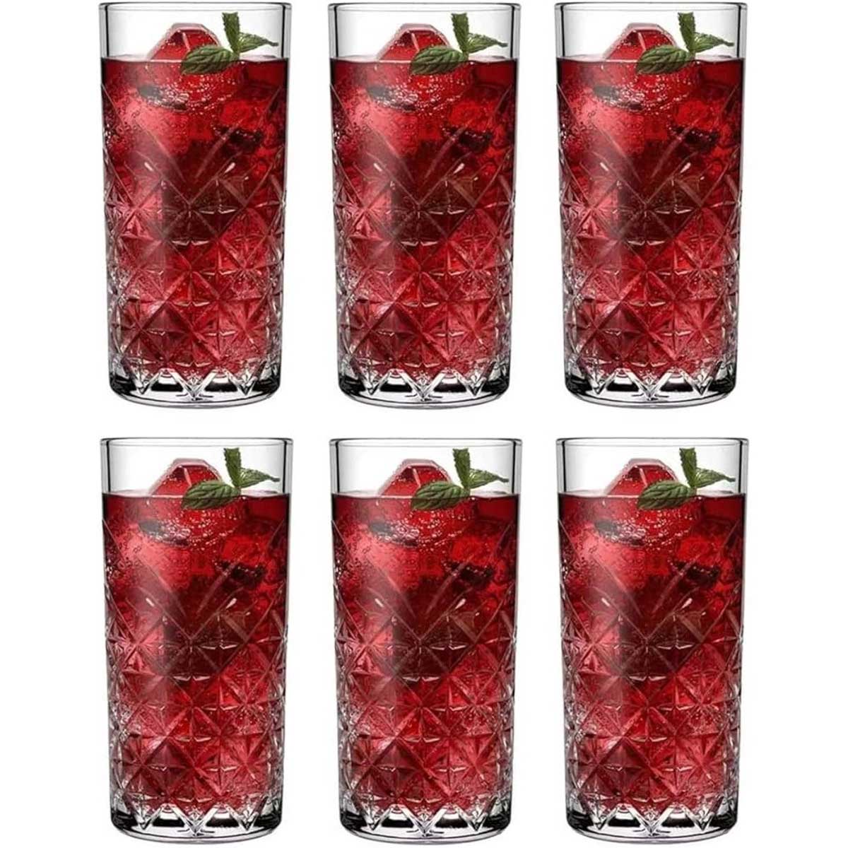 Glozini Bern Longdrinkglazen - 270ml - Set van 6 - Waterglas - Drinkglas