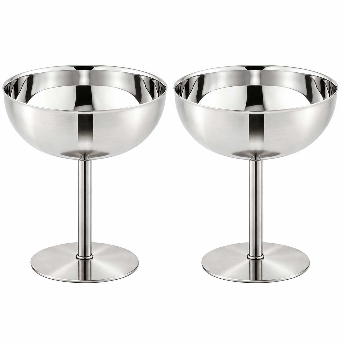 Glozini Dessertschaaltjes op Voet - 2 Stuks - 200 ml - RVS