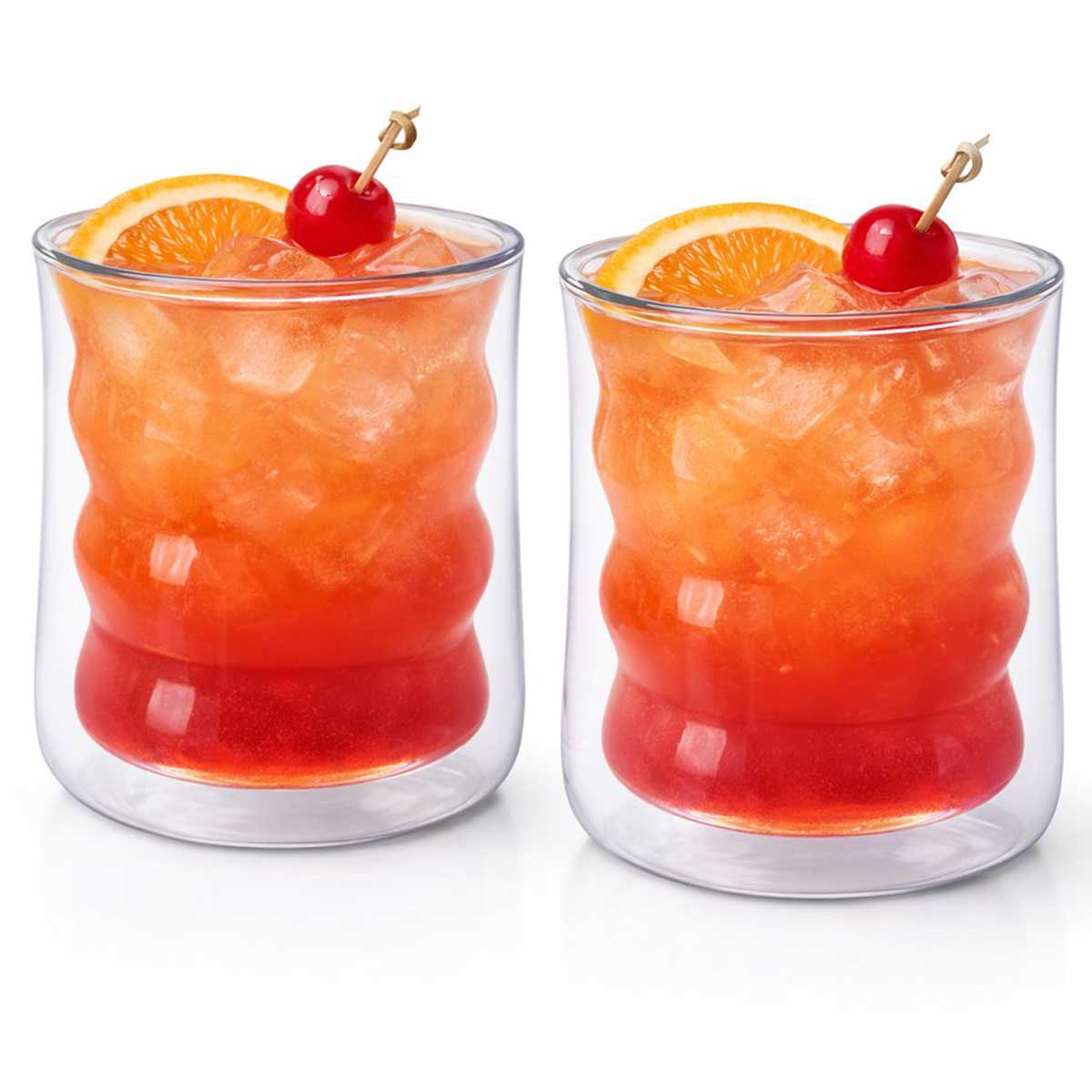 Glozini Dubbelwandige Wavy Bubbelglazen glas