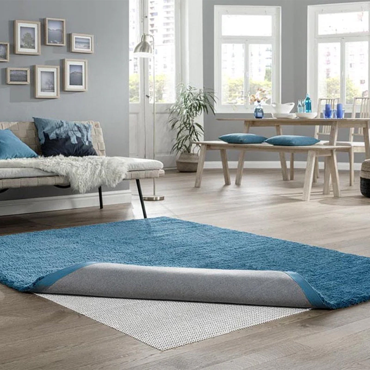 Hauskraft Anti-Slip Underlay - 200x300 cm - Anti-Slip Mat for Carpet or Rug - Prevents Slipping on Hard Floors