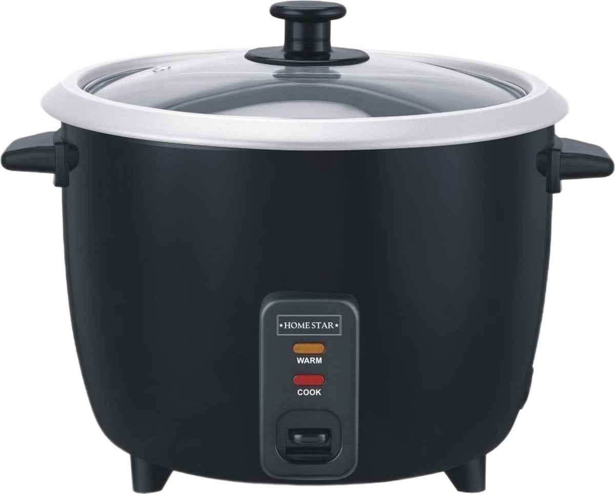 HomeStar Rijstkoker - 2.2 Liter - Uitneembare Binnenpan en Warmhoudfunctie - Zwart