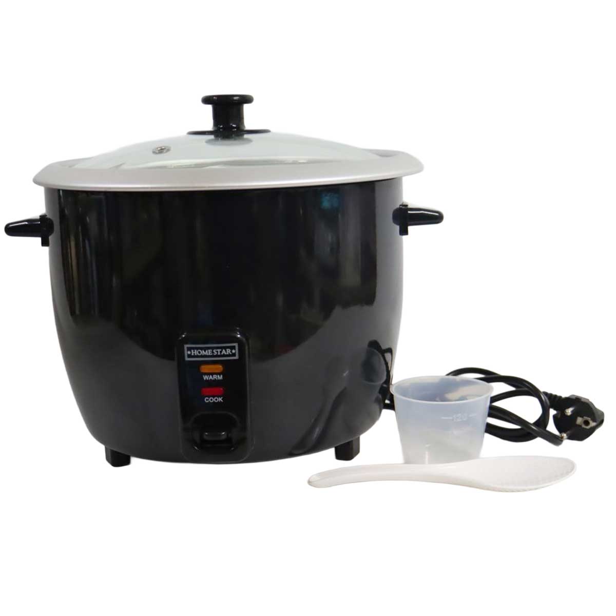 HomeStar Rijstkoker - 2.2 Liter - Uitneembare Binnenpan en Warmhoudfunctie - Zwart