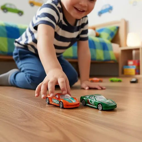 Iso Trade Speelgoedauto’s Set - 16 Stuks - Schaal 1:64 - Kleurrijke Mini Auto’s