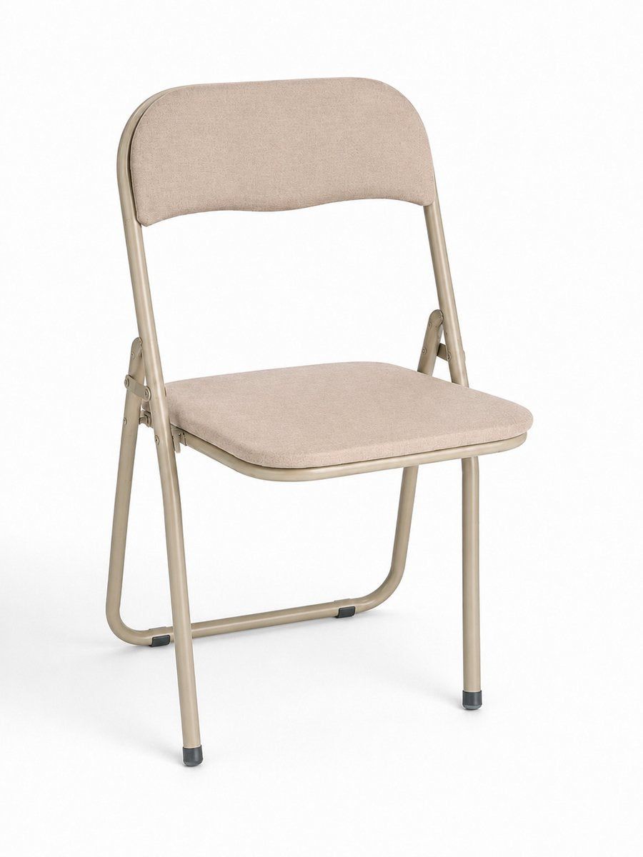 Kadirelli Klappstuhl - Beige - 2er Set - Klappstühle - Faltbare Stühle mit Polsterung
