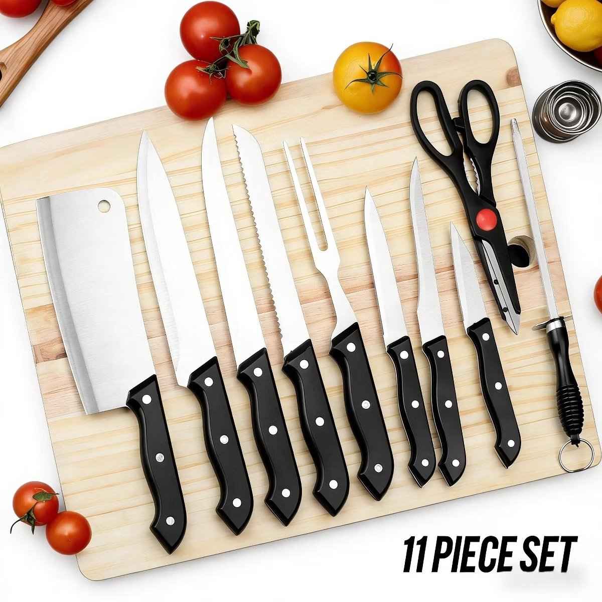 Kadirelli Messenset incl. Snijplank - 11-delig - Zwart