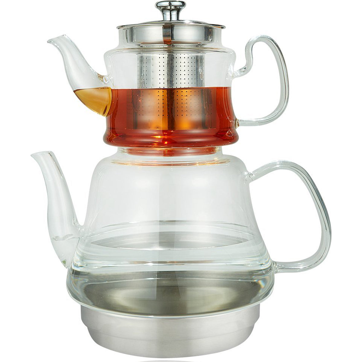 Kadirelli Berrak XL - Glazen Turkse Theepot - 0.60L / 1.8L - Inductie