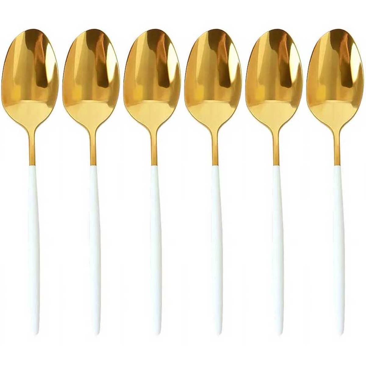 Kadirelli Tafellepel - Set van 12 - RVS lepels - Soeplepels - Goud/Wit