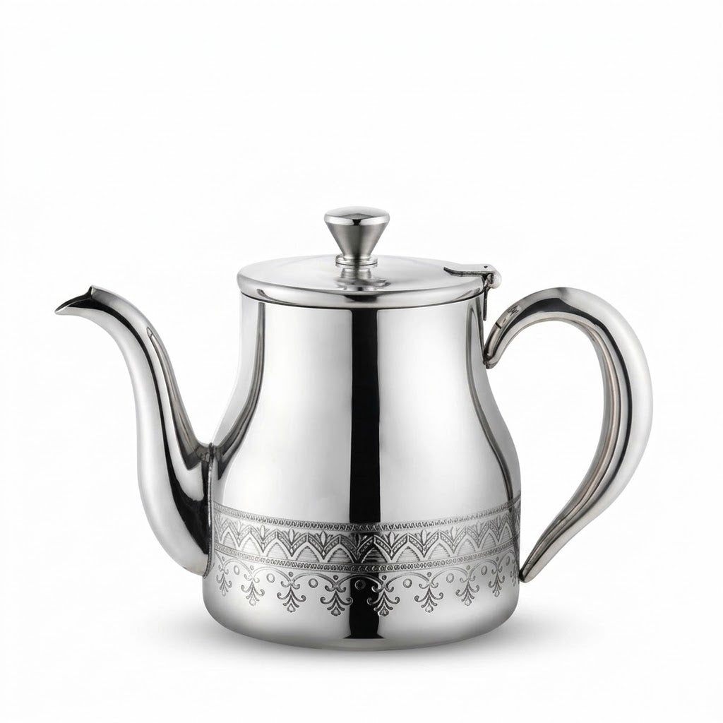 Kadirelli Theepot - Zilver - RVS - 1.2 Liter - Inductie - Turkse & Marokkaanse Theepotten