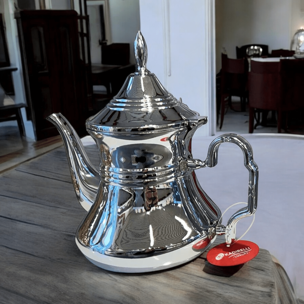 Kadirelli Theepot - Zilver - RVS - 1.5 Liter - Turkse & Marokkaanse Theepotten