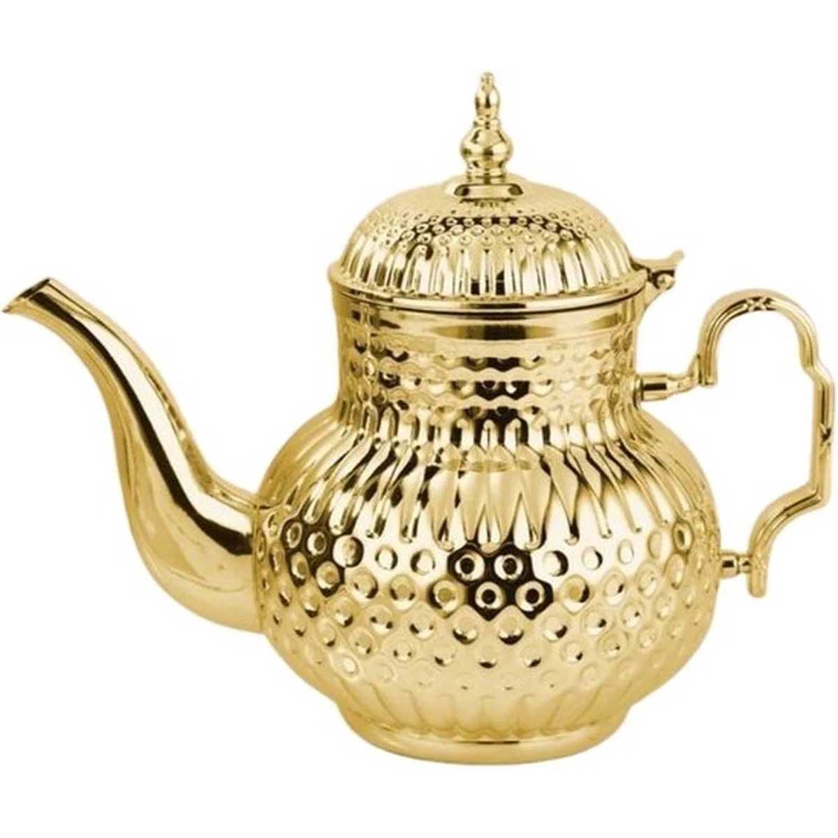 Kadirelli Theepot Goud - RVS - 1.2 Liter - Turkse & Marokkaanse Theepotten