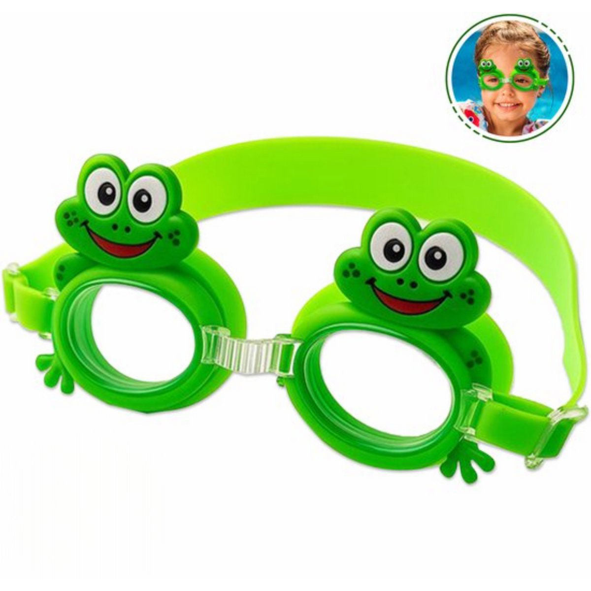 Kinder Zwembril Kikker - Zwembril Kind Anti-condens met UV-bescherming - Duikbril voor Kinderen 3-8 jaar
