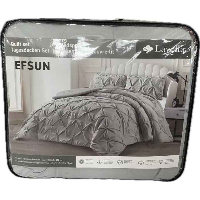 Lavella Efsun Bedsprei Set 3-delig - Grijs - 250x240cm