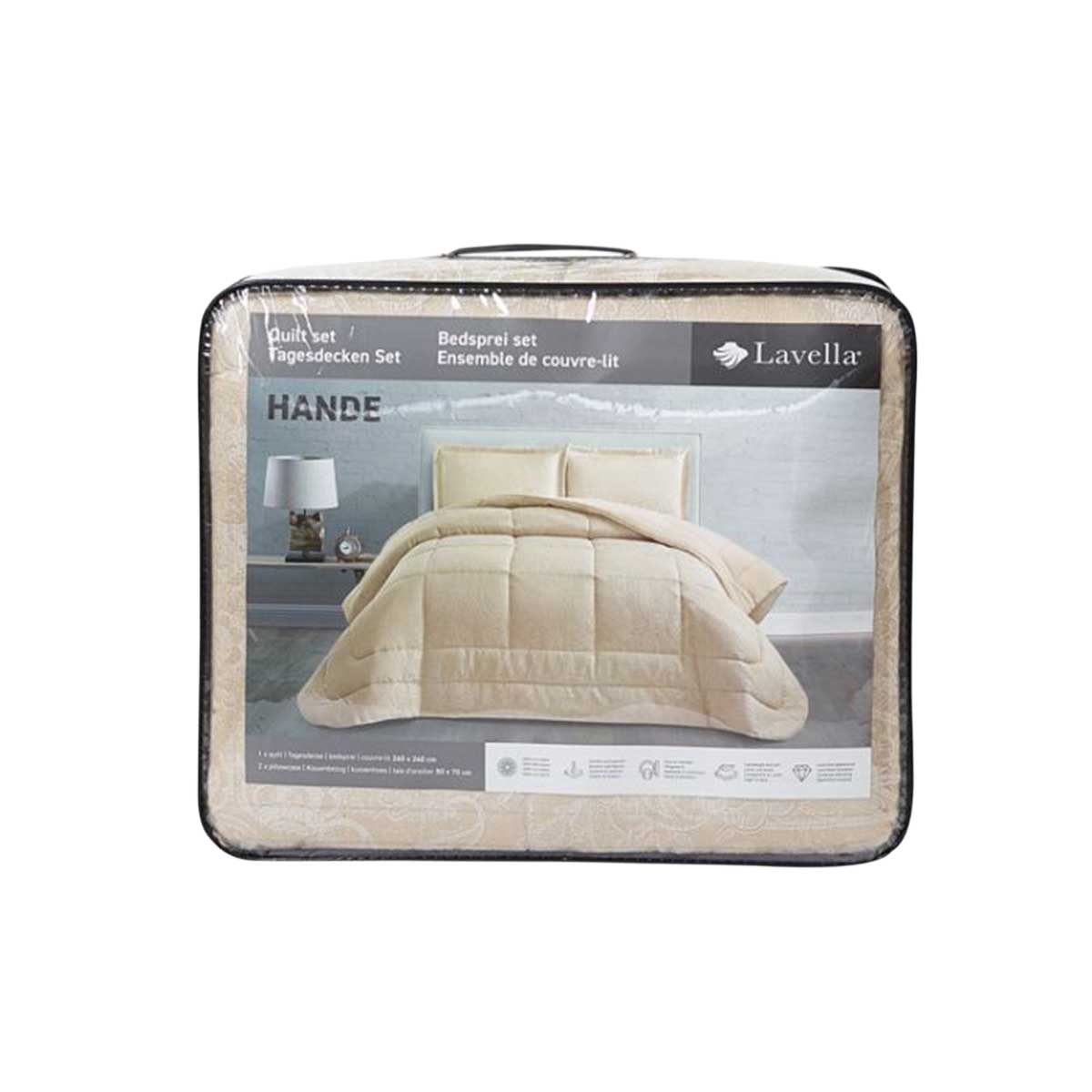 Lavella Hande Bedsprei Set 3-delig - Beige - 260x240cm