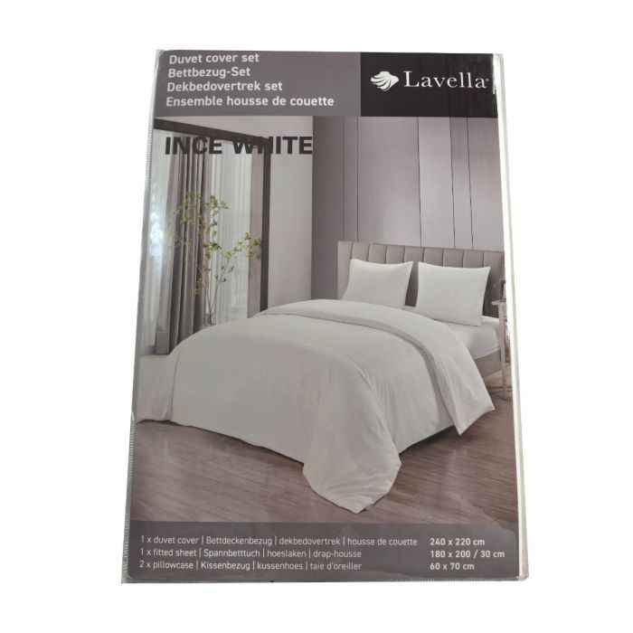 Lavella Ince Dekbedovertrek Set 4-delig - Wit - 240x220cm