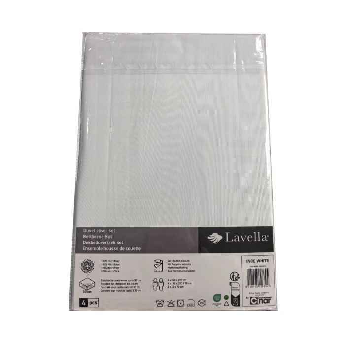 Lavella Ince Dekbedovertrek Set 4-delig - Wit - 240x220cm
