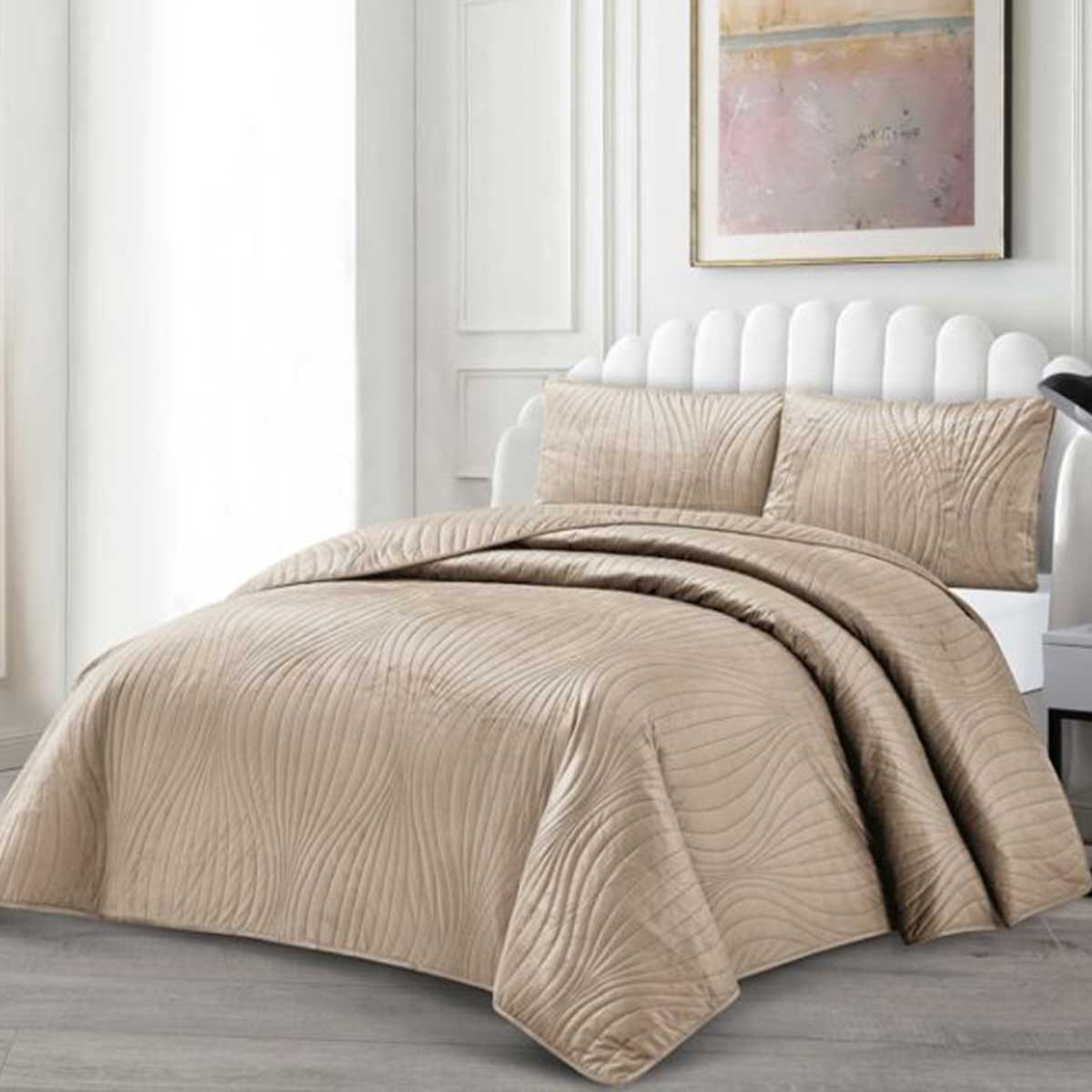 Lavella Iris Bedsprei Set 3-delig - Bruin - 250x240cm