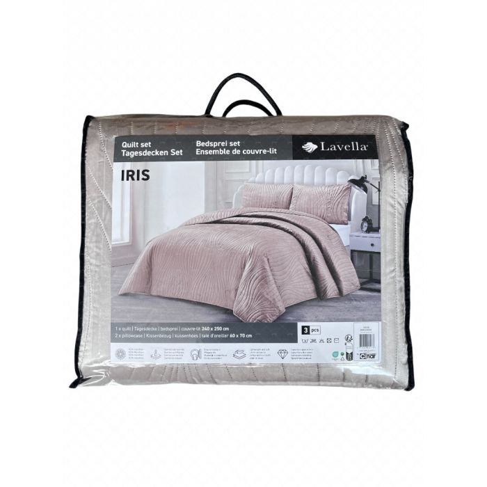 Lavella Iris Bedsprei Set 3-delig - Bruin - 250x240cm