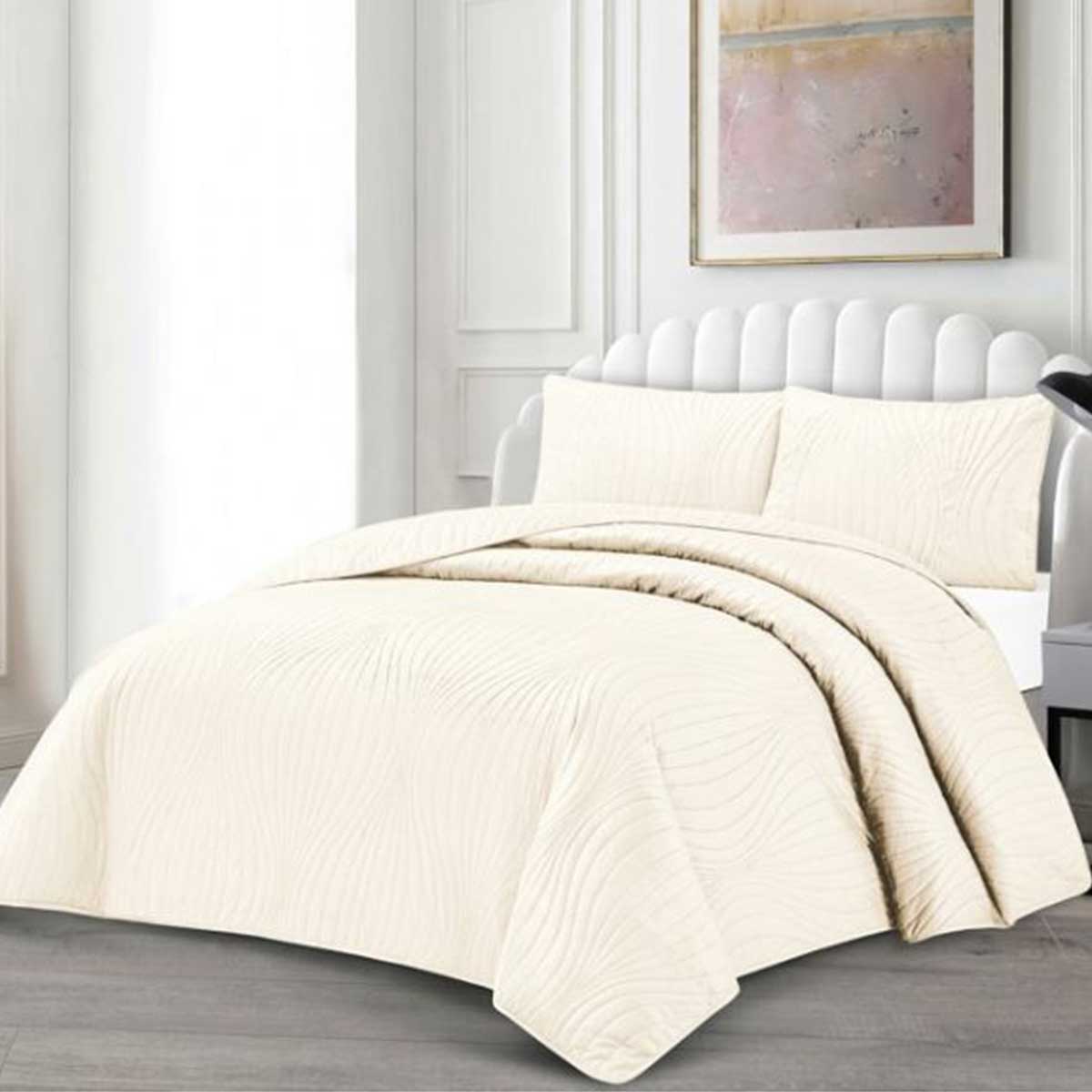 Lavella Iris Bedsprei Set 3-delig - Crème - 250x240cm