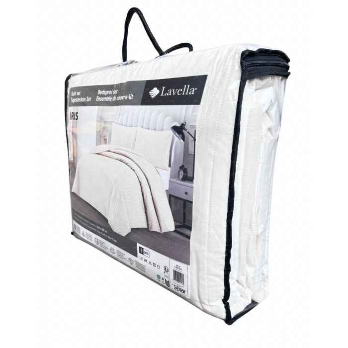 Lavella Iris Bedsprei Set 3-delig - Crème - 250x240cm