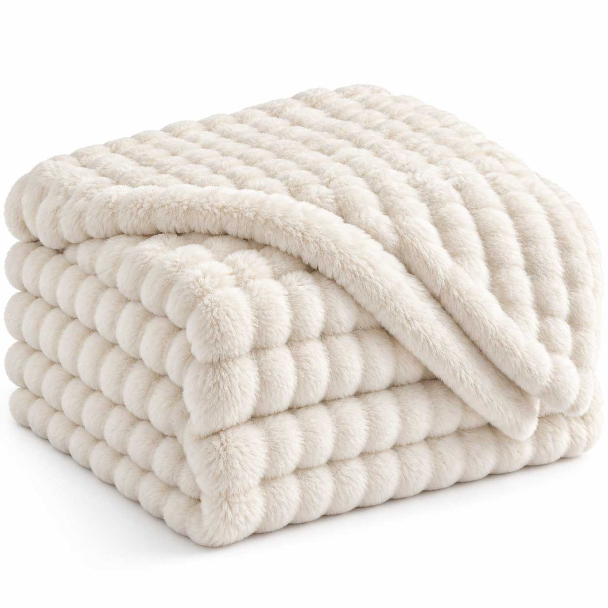 Lavella Pelus Deken - Gebroken Wit - 200x240 cm - Super Zachte Plaid
