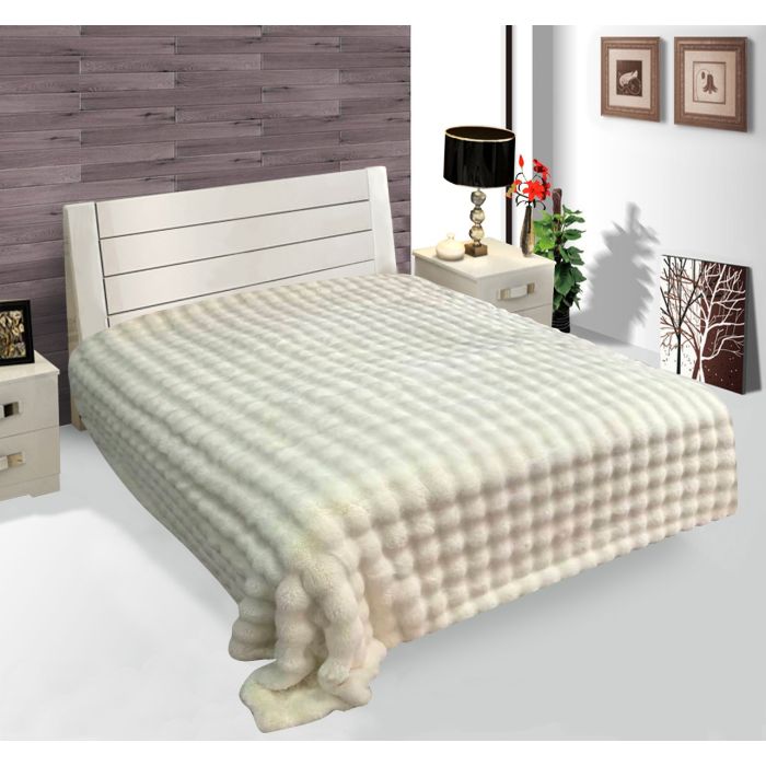 Lavella Pelus Deken - Gebroken Wit - 200x240 cm - Super Zachte Plaid