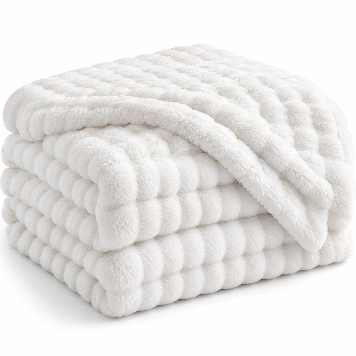 Lavella Pelus Deken - Wit - 200x240 cm - Super Zachte Plaid