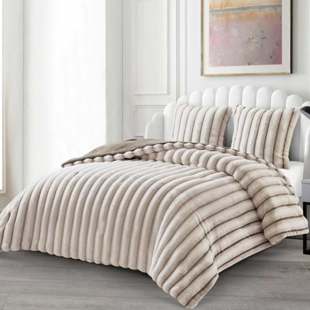 Lavella Peri Bedsprei Set 3-delig - Taupe - 250x235cm