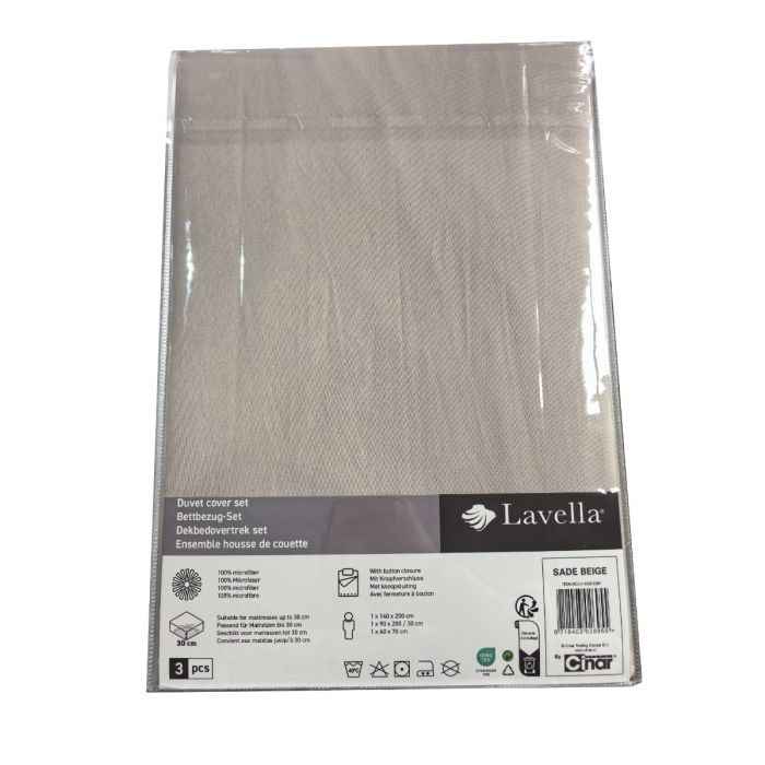 Lavella Sade Dekbedovertrek Set 3-delig - Beige - 140x200cm