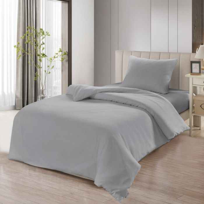 Lavella Sade Dekbedovertrek Set 3-delig - Lichtgrijs - 140x200cm