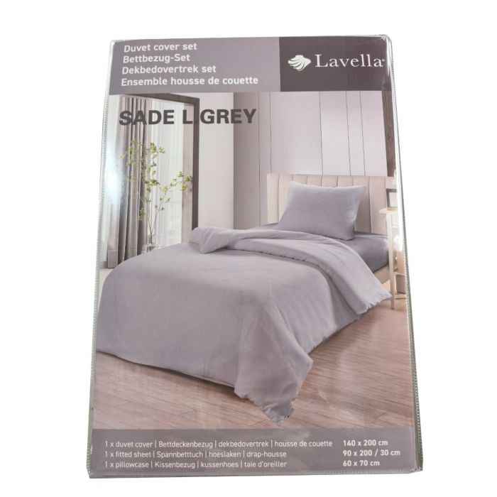 Lavella Sade Dekbedovertrek Set 3-delig - Lichtgrijs - 140x200cm