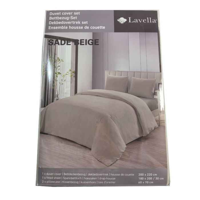 Lavella Sade Dekbedovertrek Set 4-delig - Beige - 200x220cm