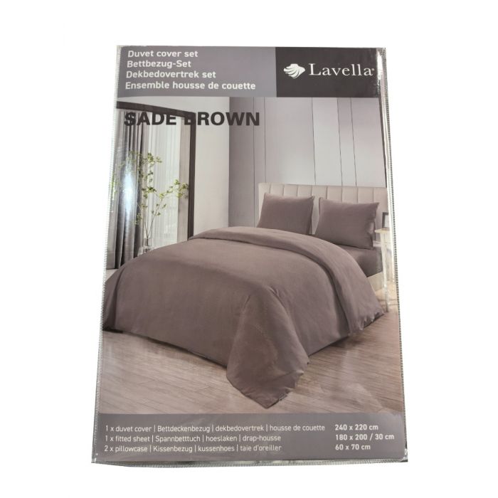 Lavella Sade Dekbedovertrek Set 4-delig - Bruin - 240x220cm