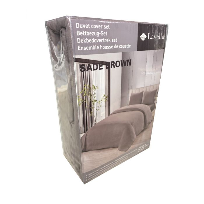 Lavella Sade Dekbedovertrek Set 4-delig - Bruin - 240x220cm