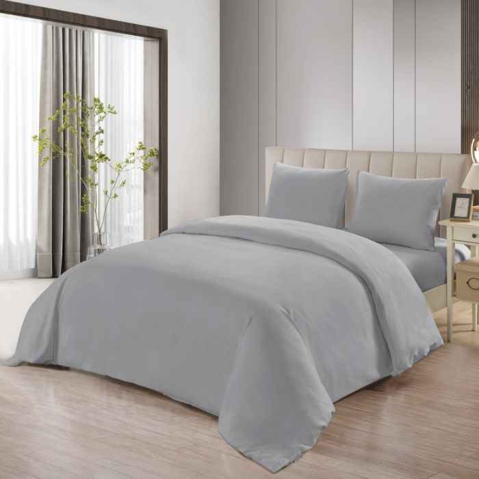 Lavella Sade Dekbedovertrek Set 4-delig - Lichtgrijs - 200x220cm