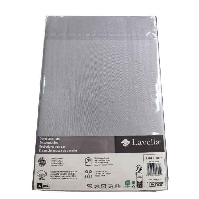 Lavella Sade Dekbedovertrek Set 4-delig - Lichtgrijs - 200x220cm