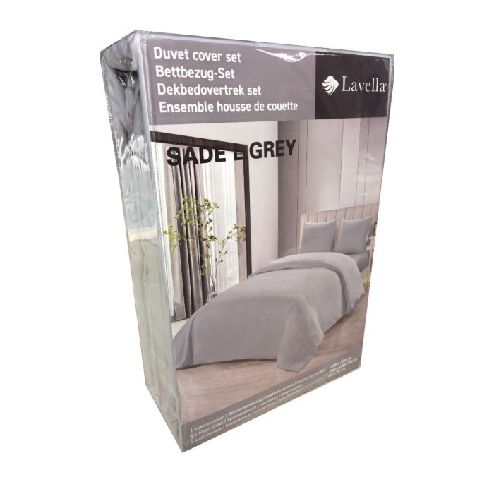 Lavella Sade Dekbedovertrek Set 4-delig - Lichtgrijs - 200x220cm