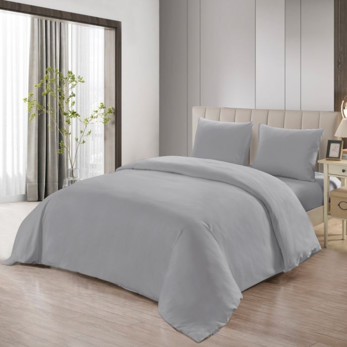Lavella Sade Dekbedovertrek Set 4-delig - Lichtgrijs - 240x220cm