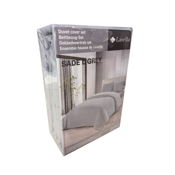 Lavella Sade Dekbedovertrek Set 4-delig - Lichtgrijs - 240x220cm