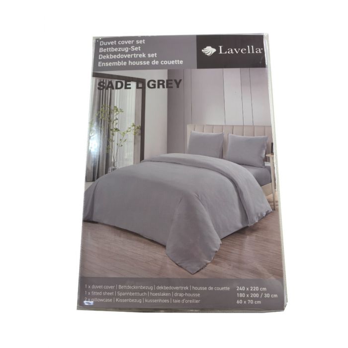 Lavella Sade Dekbedovertrek Set 4-delig - Lichtgrijs - 240x220cm