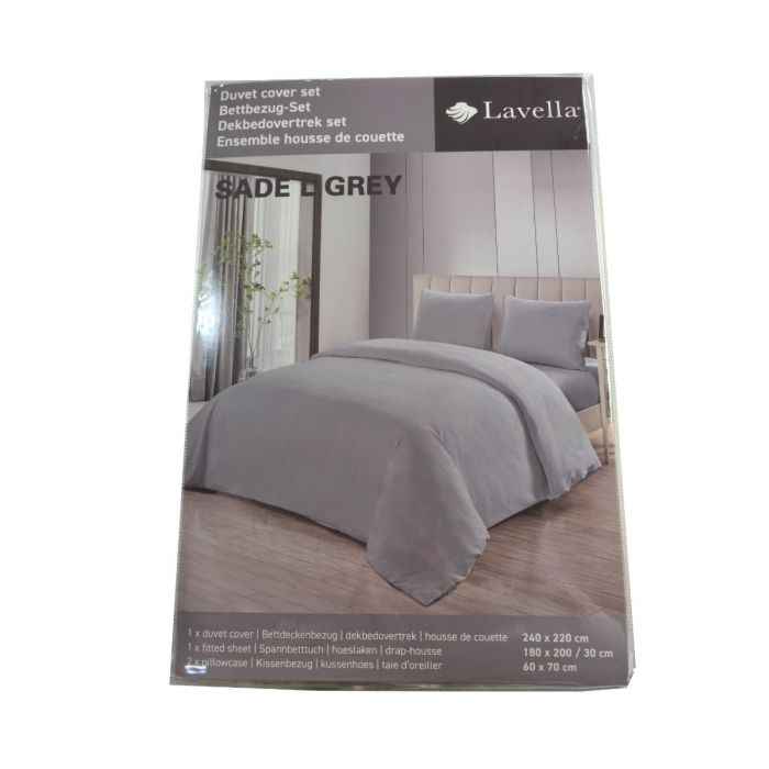 Lavella Sade Dekbedovertrek Set 4-delig - Lichtgrijs - 240x220cm