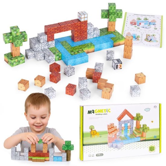 Magnetische Bouwblokken - 119 Stuks - Magnetische Kubussen - 2x2 cm