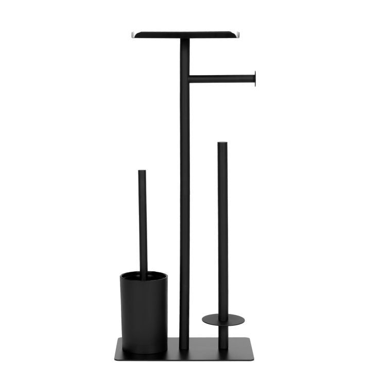 ModernHome Toiletrolhouder - Met Toiletborstel & Plankje - Zwart