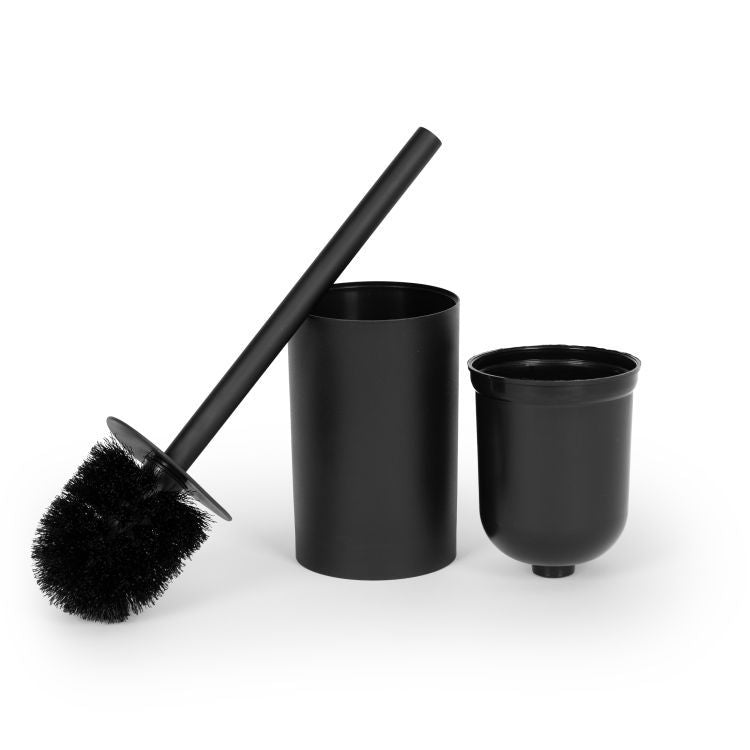 ModernHome Toiletrolhouder - Met Toiletborstel & Plankje - Zwart
